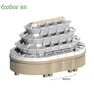 Étagère ronde de la série Ecobox G002 avec présentoirs d'aliments en vrac de supermarché pour bacs en vrac Ecobox